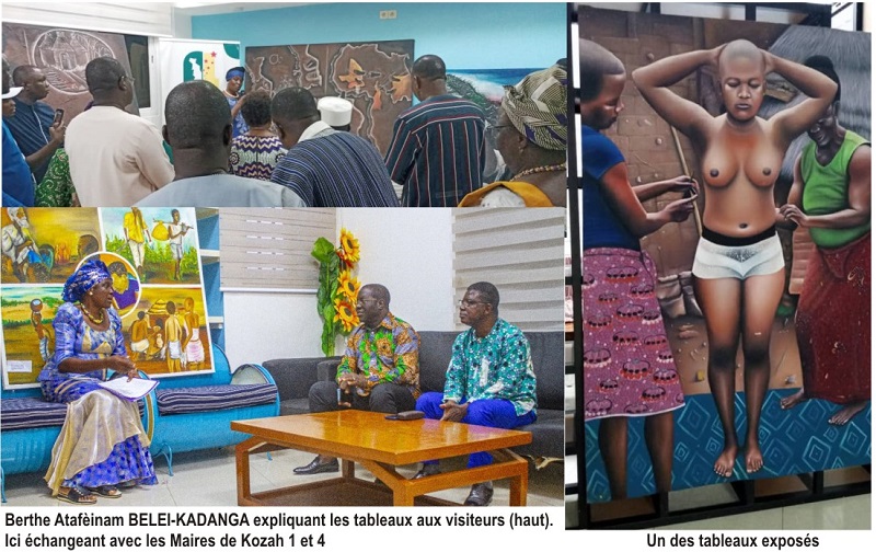 Marché des Arts de Kara : Quand  Mme BELEI tient en haleine les ministres Kayi MIVEDOR, Eke HODIN et des centaines de visiteurs.